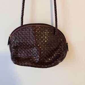 TALBOTS Vintage 1990s Brown Woven Shoulder Bag